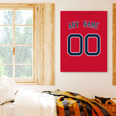 Boston Jersey Custom Canvas Print Wall Art for Boy Girl Men Women Baseball Personalized Canvas Art